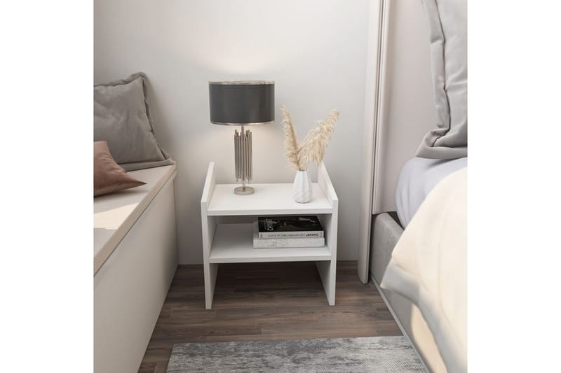 Zalric Yöpöytä 45 cm - Valkoinen - Huonekalut - Pöytä & ruokailuryhmä - Apupöytä & sivupöytä - Yöpöytä
