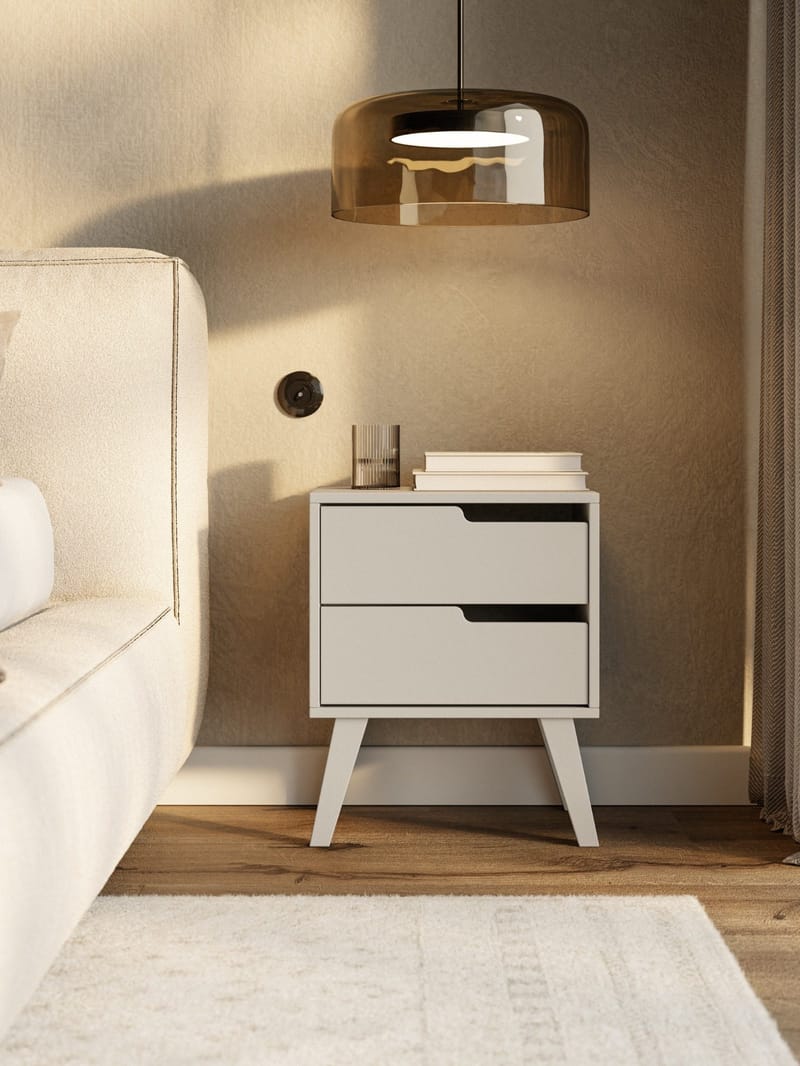 Zelto Yöpöytä 45 cm Oikea - Kashmir (vaalea beige) - Huonekalut - Pöytä & ruokailuryhmä - Apupöytä & sivupöytä - Yöpöytä