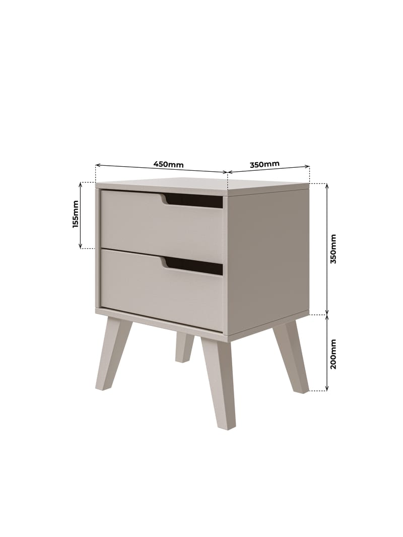 Zelto Yöpöytä 45 cm Vasen - Kashmir (vaalea beige) - Huonekalut - Pöytä & ruokailuryhmä - Apupöytä & sivupöytä - Yöpöytä