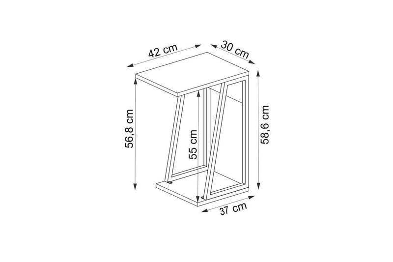 Zeric Sivupöytä 30 cm - Sininen/Valkoinen - Huonekalut - Pöytä & ruokailuryhmä - Apupöytä & sivupöytä - Tarjotinpöytä & pikkupöytä