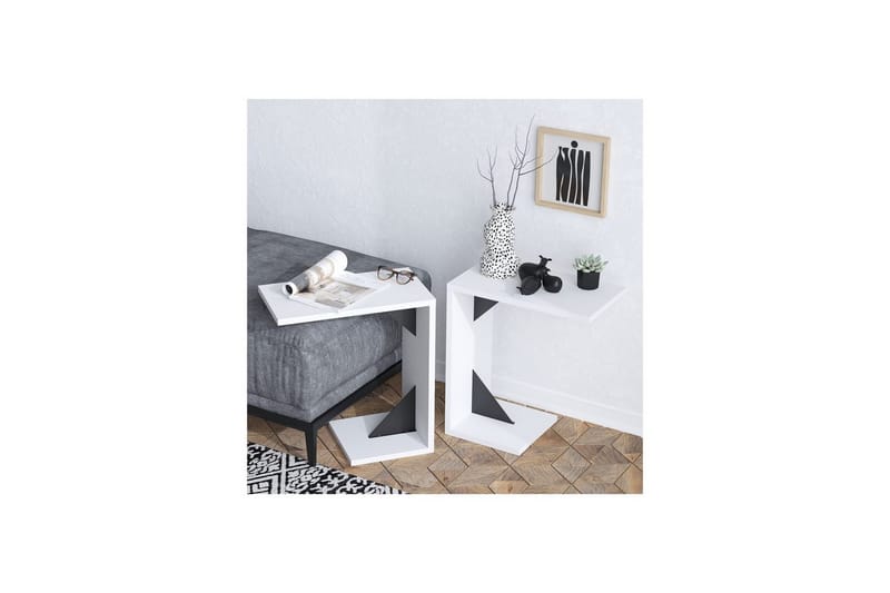 Zoey Sivupöytä 40 cm - Musta/Valkoinen - Huonekalut - Pöytä & ruokailuryhmä - Apupöytä & sivupöytä - Tarjotinpöytä & pikkupöytä