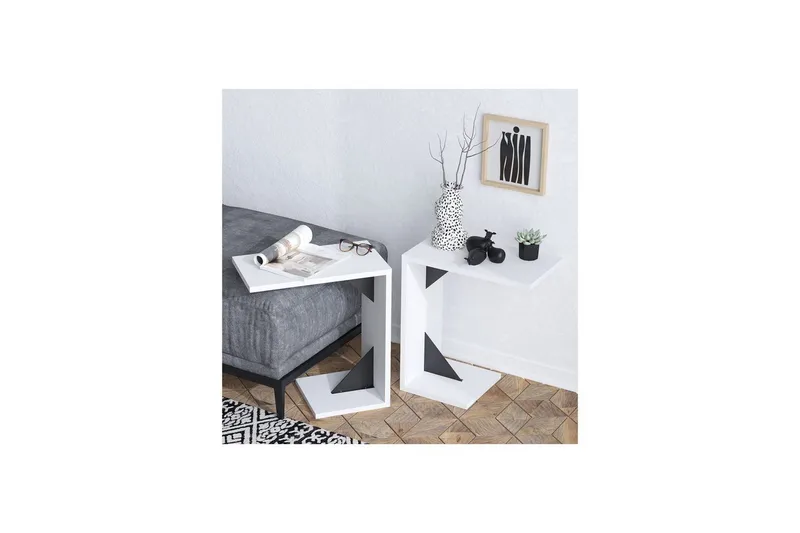 Zoey Sivupöytä 40 cm - Musta/Valkoinen - Huonekalut - Pöytä & ruokailuryhmä - Apupöytä & sivupöytä - Tarjotinpöytä & pikkupöytä