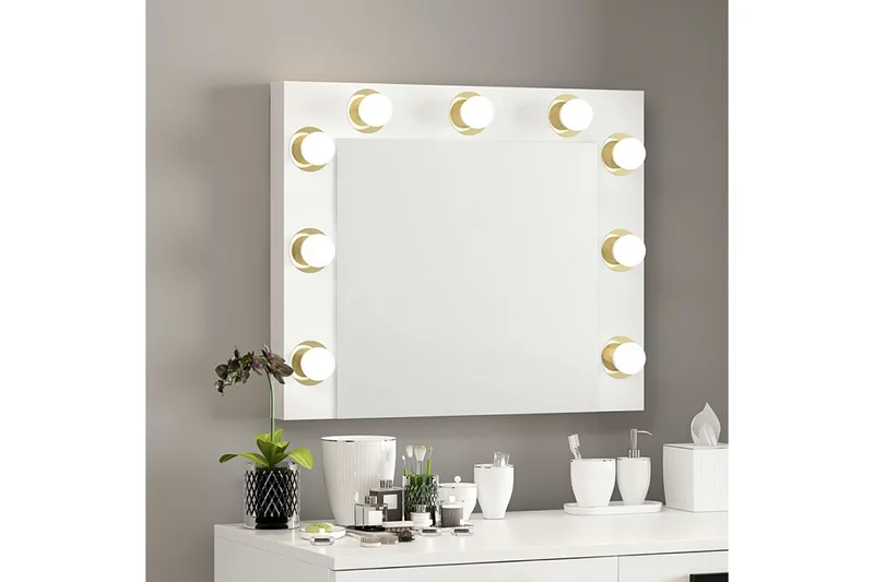 Armin Kampauspöytä 72 cm - Valkoinen - Huonekalut - Pöytä & ruokailuryhmä - Meikki- & kampauspöydät - Meikkipöytä valolla