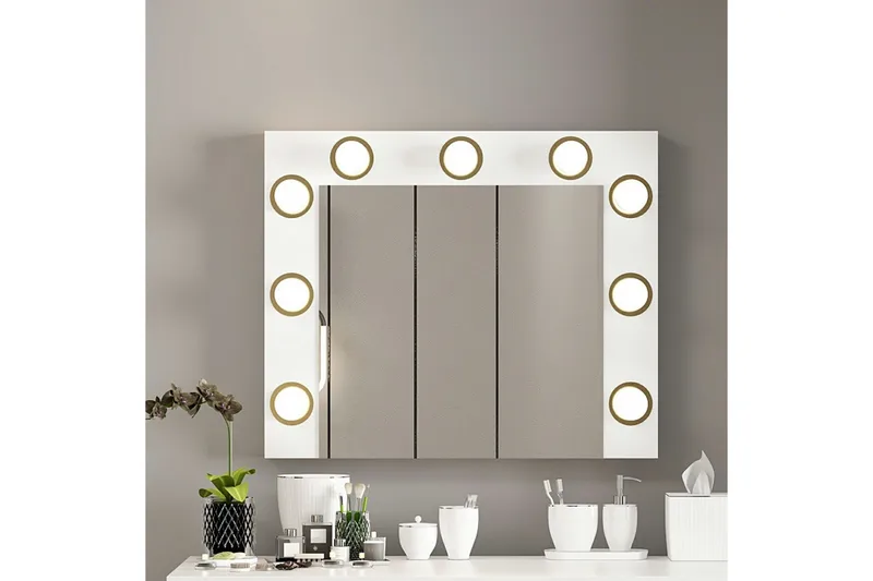 Armin Kampauspöytä 72 cm - Valkoinen - Huonekalut - Pöytä & ruokailuryhmä - Meikki- & kampauspöydät - Meikkipöytä valolla