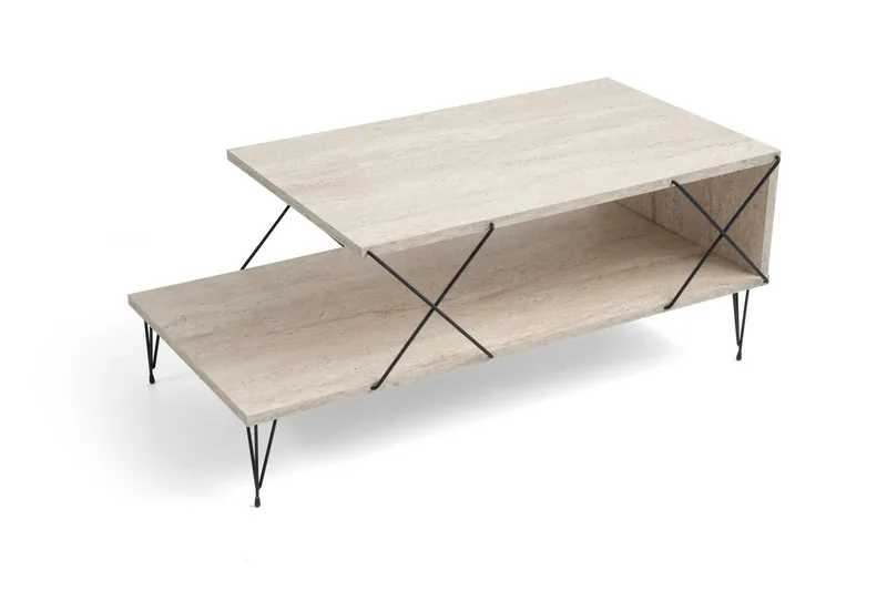 Artenay Sohvapöytä 100 cm - Musta/Marmori - Huonekalut - Pöytä & ruokailuryhmä - Marmoripöydät