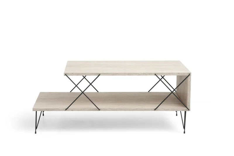 Artenay Sohvapöytä 100 cm - Musta/Marmori - Huonekalut - Pöytä & ruokailuryhmä - Marmoripöydät