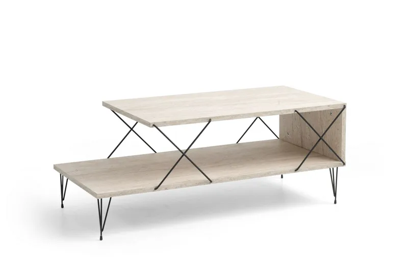 Artenay Sohvapöytä 100 cm, Musta/Marmori