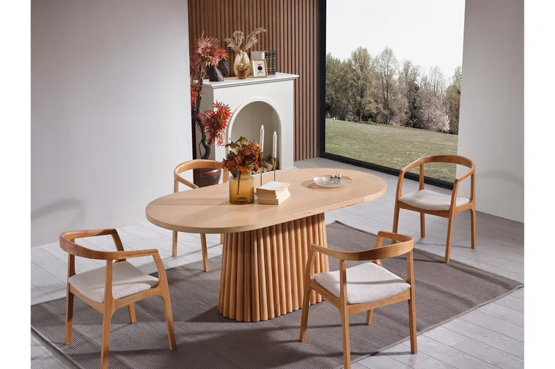 Atlantis Ruokapöytä 170 cm Soikea - Luonnonväri - Huonekalut - Pöytä & ruokailuryhmä - Ruokapöydät & keittiön pöydät