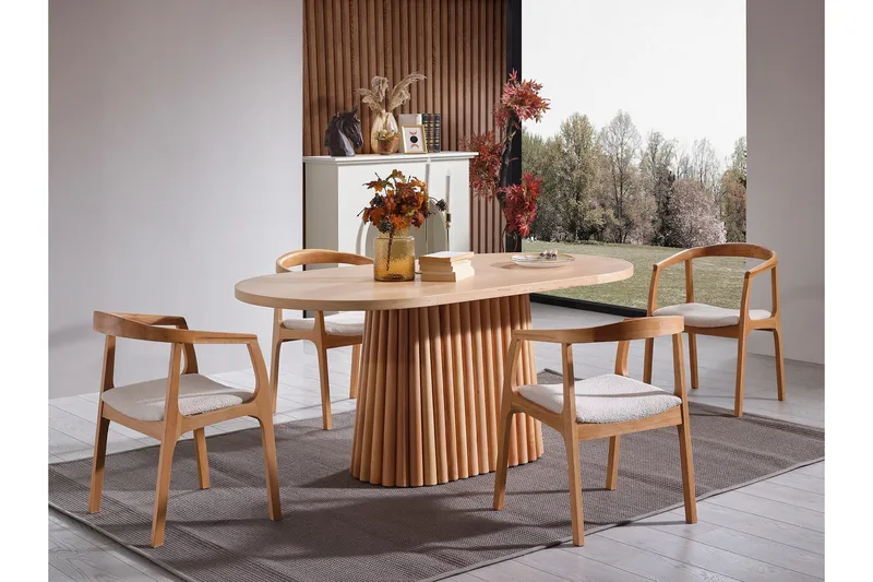 Atlantis Ruokapöytä 170 cm Soikea - Luonnonväri - Huonekalut - Pöytä & ruokailuryhmä - Ruokapöydät & keittiön pöydät