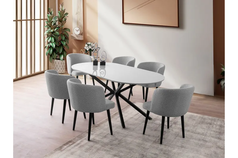 Aura Ruokapöytä 180 cm Suorakulmainen - Vaaleanharmaa - Huonekalut - Pöytä & ruokailuryhmä - Ruokapöydät & keittiön pöydät