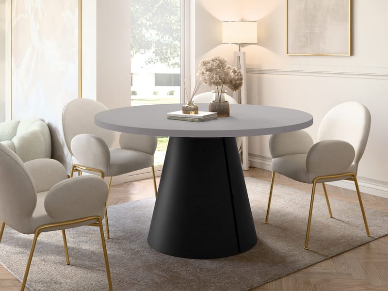 Aurion Pyöreä jatkettava ruokapöytä 100-174 cm - Musta, harmaa - Huonekalut - Pöytä & ruokailuryhmä - Ruokapöydät & keittiön pöydät