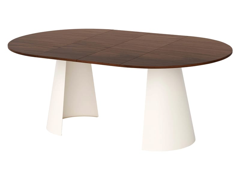 Aurion Pyöreä jatkettava ruokapöytä 120-196 cm - musta / musta marmori - Huonekalut - Pöytä & ruokailuryhmä - Ruokapöydät & keittiön pöydät