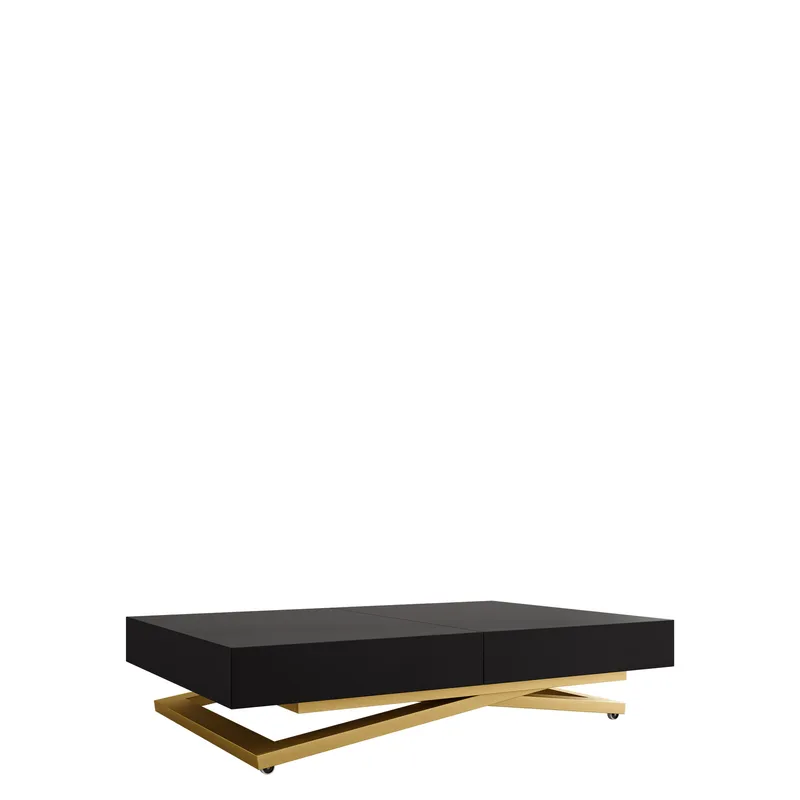 Avendi jatkettava sohvapöytä 200 cm - kulta, musta - Huonekalut - Pöytä & ruokailuryhmä - Sohvapöytä
