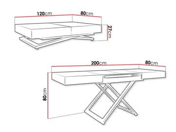 Avendi jatkettava sohvapöytä 200 cm - kulta, musta - Huonekalut - Pöytä & ruokailuryhmä - Sohvapöytä