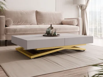 Avendi jatkettava sohvapöytä 200 cm - kulta/beige - Huonekalut - Pöytä & ruokailuryhmä - Sohvapöytä