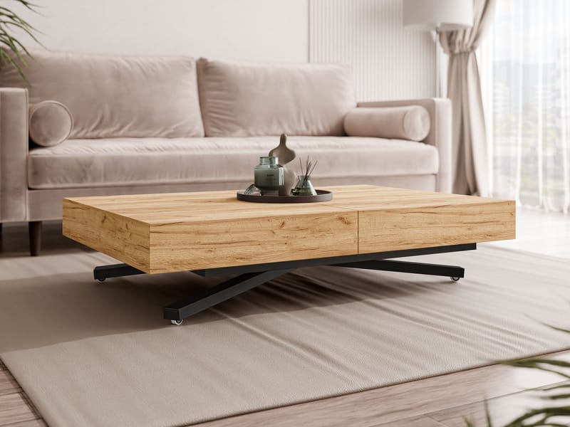 Avendi jatkettava sohvapöytä 200 cm - musta, luonnonvärinen - Huonekalut - Pöytä & ruokailuryhmä - Sohvapöytä