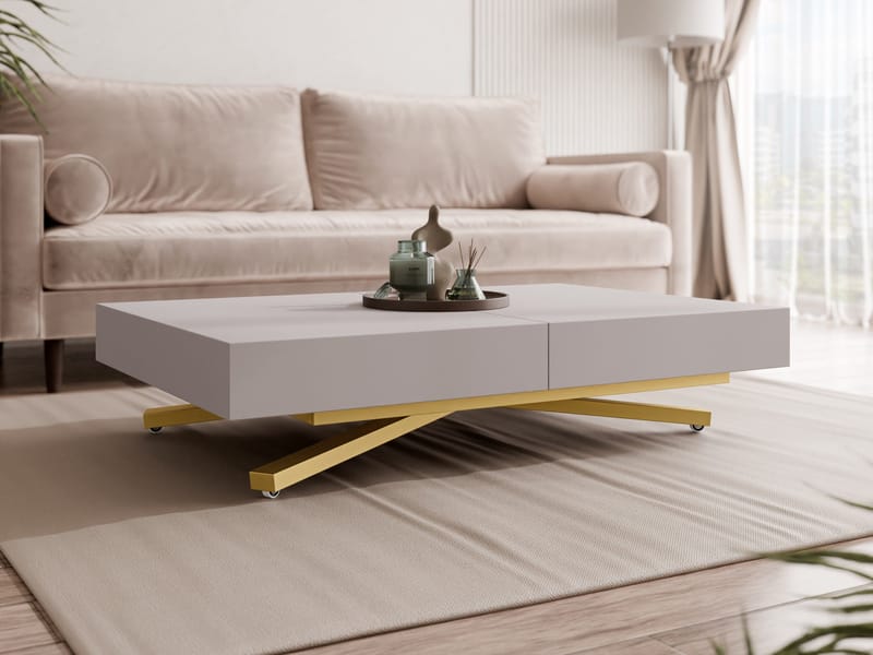 Avendi sohvapöytä 120 cm - Kulta/beige - Huonekalut - Pöytä & ruokailuryhmä - Sohvapöytä