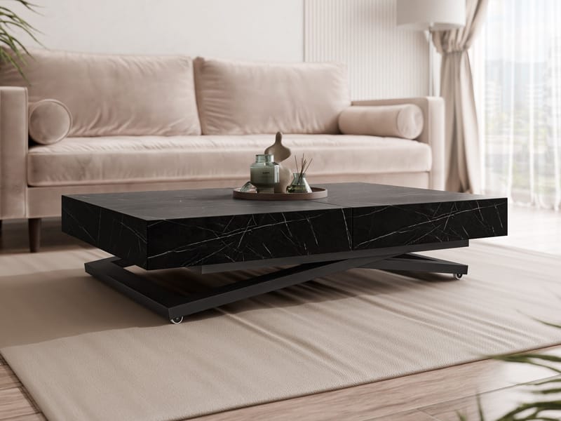 Avendi sohvapöytä 120 cm - Musta, musta marmori - Huonekalut - Pöytä & ruokailuryhmä - Sohvapöytä