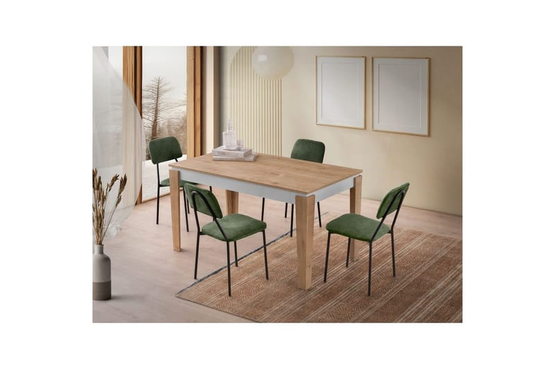 Azoula Ruokapöytä 140 cm Suorakulmainen - Tammi/Valkoinen - Huonekalut - Pöytä & ruokailuryhmä - Ruokapöydät & keittiön pöydät