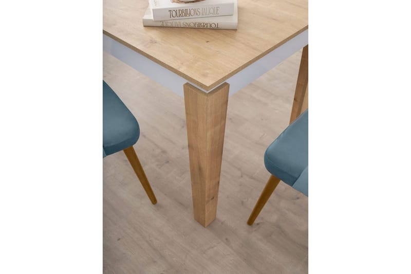 Azoula Ruokapöytä 140 cm Suorakulmainen - Tammi/Valkoinen - Huonekalut - Pöytä & ruokailuryhmä - Ruokapöydät & keittiön pöydät