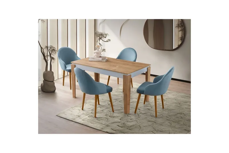 Azoula Ruokapöytä 140 cm Suorakulmainen - Tammi/Valkoinen - Huonekalut - Pöytä & ruokailuryhmä - Ruokapöydät & keittiön pöydät