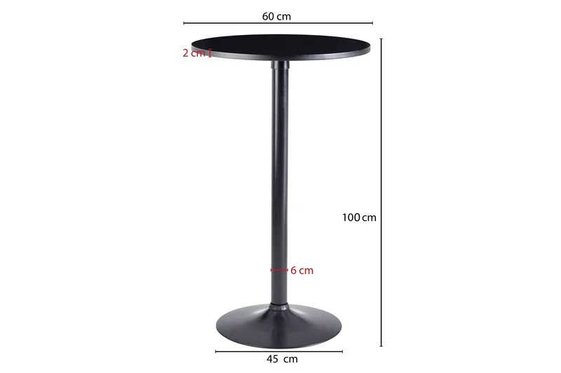 Baaripöytä Clanton 60 cm Pyöreä - Musta - Huonekalut - Pöytä & ruokailuryhmä - Baaripöytä