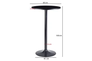 Baaripöytä Clanton 60 cm Pyöreä - Musta - Huonekalut - Pöytä & ruokailuryhmä - Baaripöytä