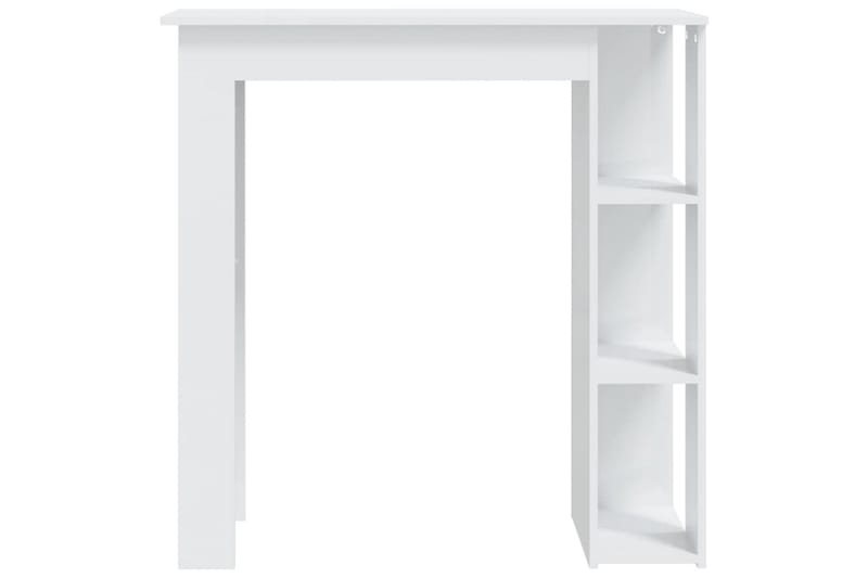 Baaripöytä hyllyllä korkeakiilto valk. 102x50x103,5cm lastul - Valkoinen - Huonekalut - Pöytä & ruokailuryhmä - Baaripöytä