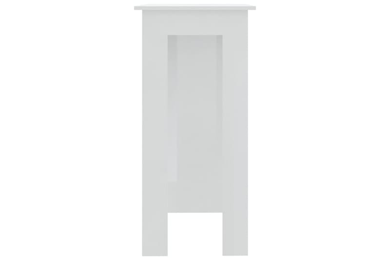 Baaripöytä hyllyllä korkeakiilto valk. 102x50x103,5cm lastul - Valkoinen - Huonekalut - Pöytä & ruokailuryhmä - Baaripöytä