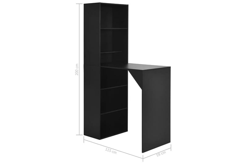 Baaripöytä kaapilla musta 115x59x200 cm - Musta - Huonekalut - Pöytä & ruokailuryhmä - Baaripöytä