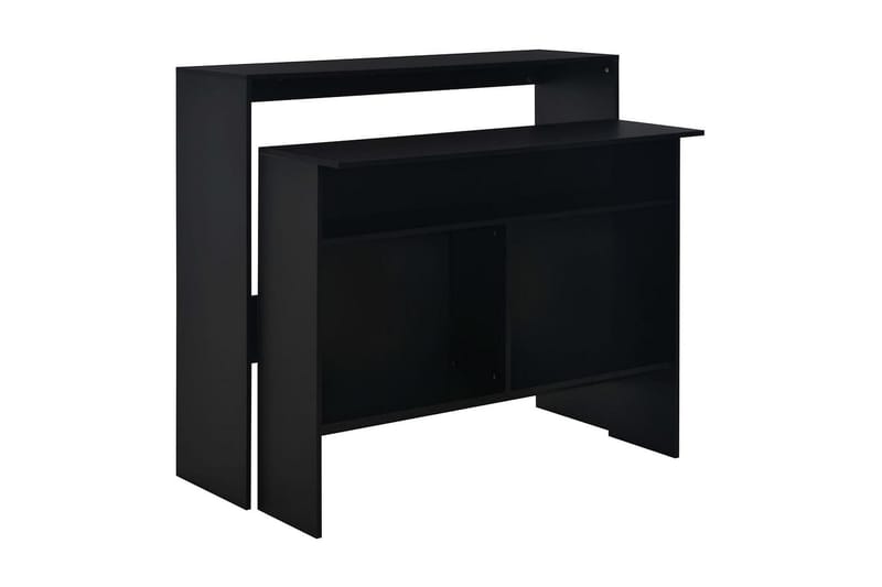 Baaripöytä kahdella pöytätasolla musta 130x40x120 cm - Musta - Huonekalut - Pöytä & ruokailuryhmä - Baaripöytä