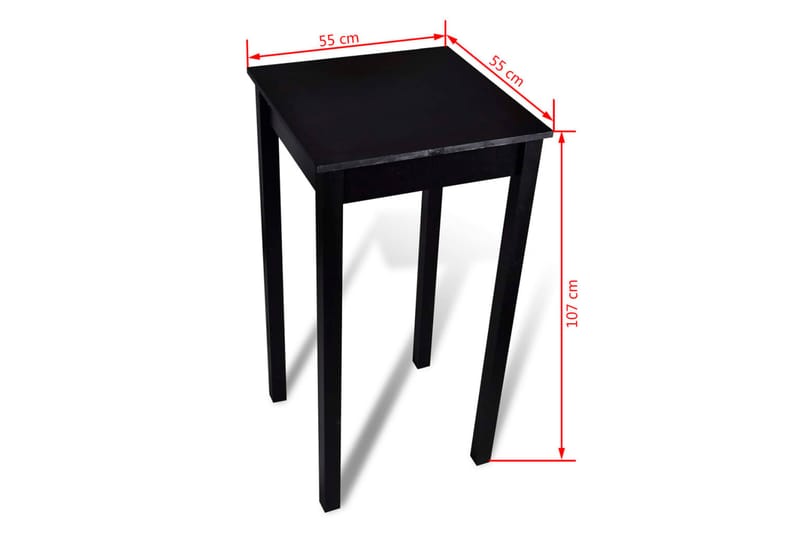 Baaripöytä MDF Musta 55x55x107 cm - Musta - Huonekalut - Pöytä & ruokailuryhmä - Baaripöytä