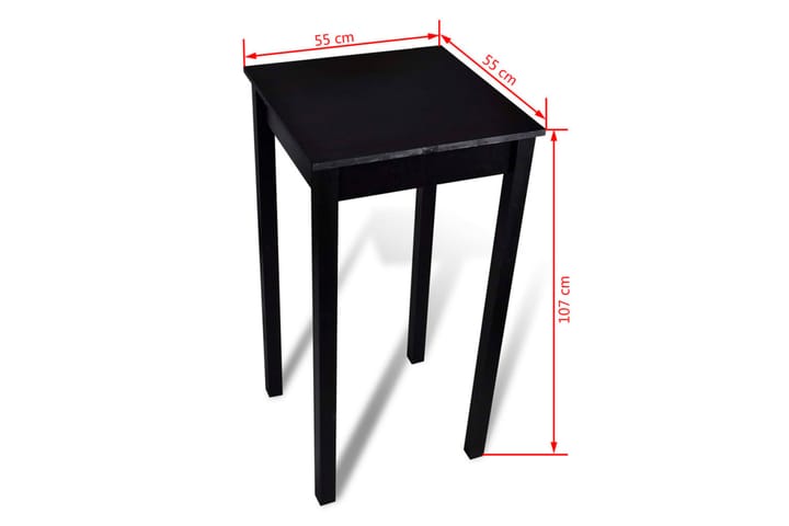 Baaripöytä MDF Musta 55x55x107 cm - Musta - Baaripöytä