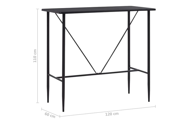 Baaripöytä musta 120x60x110 cm MDF - Musta - Huonekalut - Pöytä & ruokailuryhmä - Baaripöytä