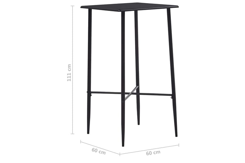 Baaripöytä musta 60x60x111 cm MDF - Musta - Huonekalut - Pöytä & ruokailuryhmä - Baaripöytä