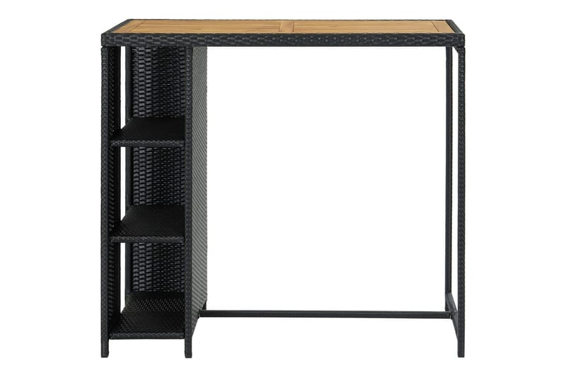 Baaripöytä säilytystelineellä 120x60x110 cm polyrottinki - Musta - Huonekalut - Pöytä & ruokailuryhmä - Baaripöytä