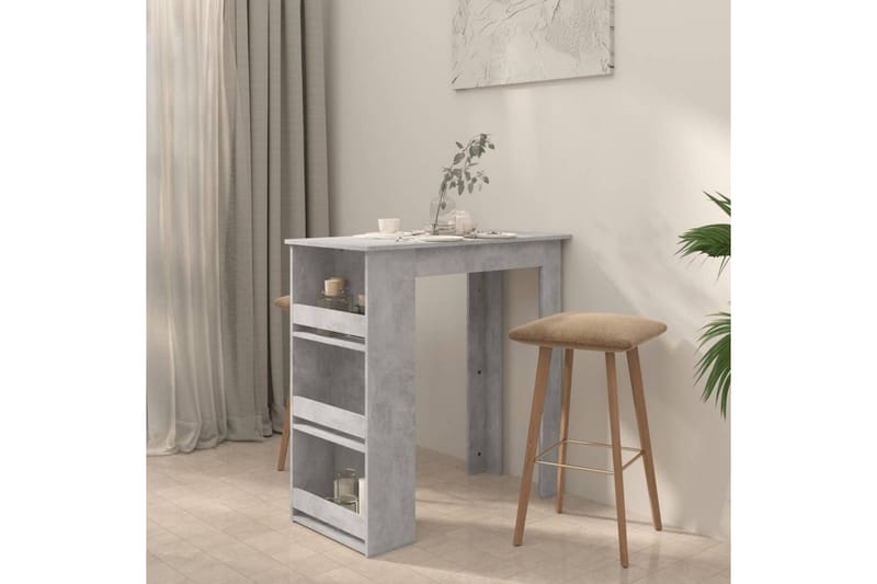 Baaripöytä säilytystelineellä betoninharmaa 102x50x103,5 cm - Harmaa - Huonekalut - Pöytä & ruokailuryhmä - Baaripöytä