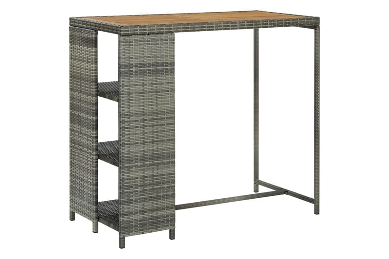 Baaripöytä säilytystelineellä harmaa 120x60x110 cm - Harmaa - Huonekalut - Pöytä & ruokailuryhmä - Baaripöytä