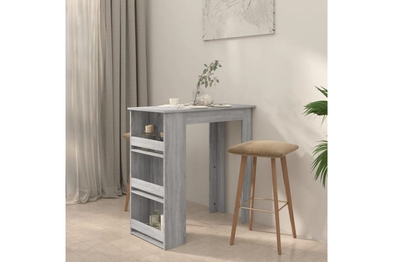 Baaripöytä säilytystelineellä harmaa Sonoma 102x50x103,5cm l - Harmaa - Huonekalut - Pöytä & ruokailuryhmä - Baaripöytä