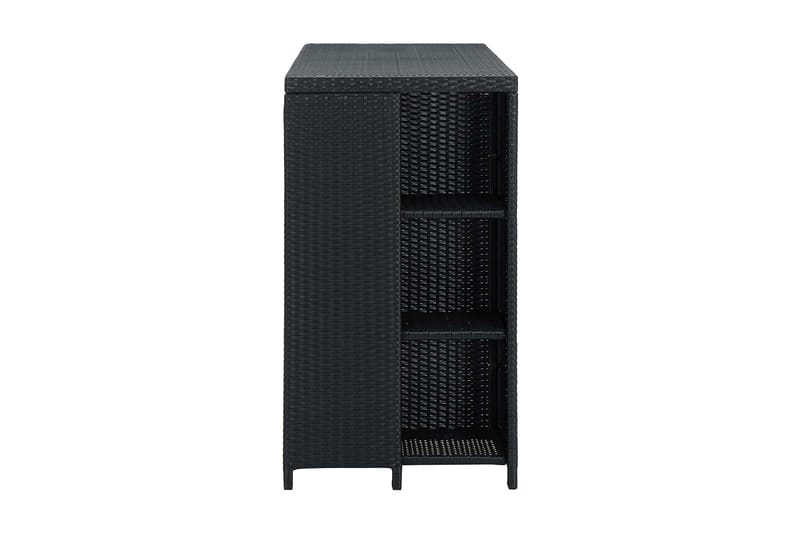 Baaripöytä säilytystelineellä musta 120x60x110 cm - Musta - Huonekalut - Pöytä & ruokailuryhmä - Baaripöytä