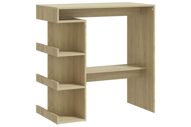 Baaripöytä säilytystelineellä tammi 100x50x101,5 cm lastulev - Ruskea - Huonekalut - Pöytä & ruokailuryhmä - Baaripöytä