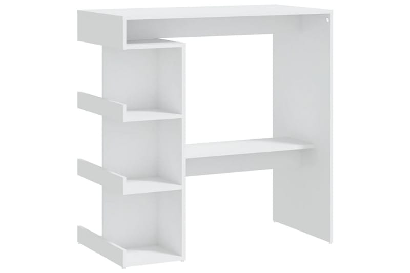 Baaripöytä säilytystelineellä valk. 100x50x101,5 cm lastulev - Valkoinen - Huonekalut - Pöytä & ruokailuryhmä - Baaripöytä