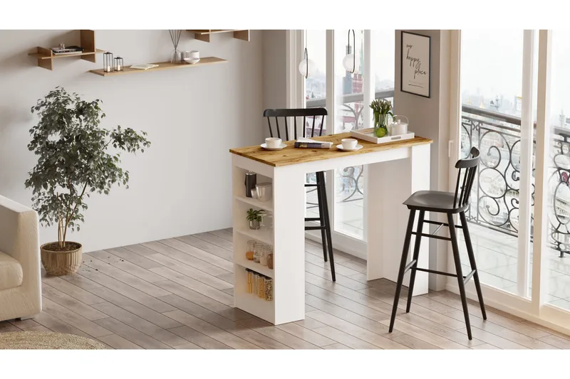 Baaripöytä Spaarndam 120 cm - Luonnonväri/Valkoinen - Huonekalut - Pöytä & ruokailuryhmä - Baaripöytä