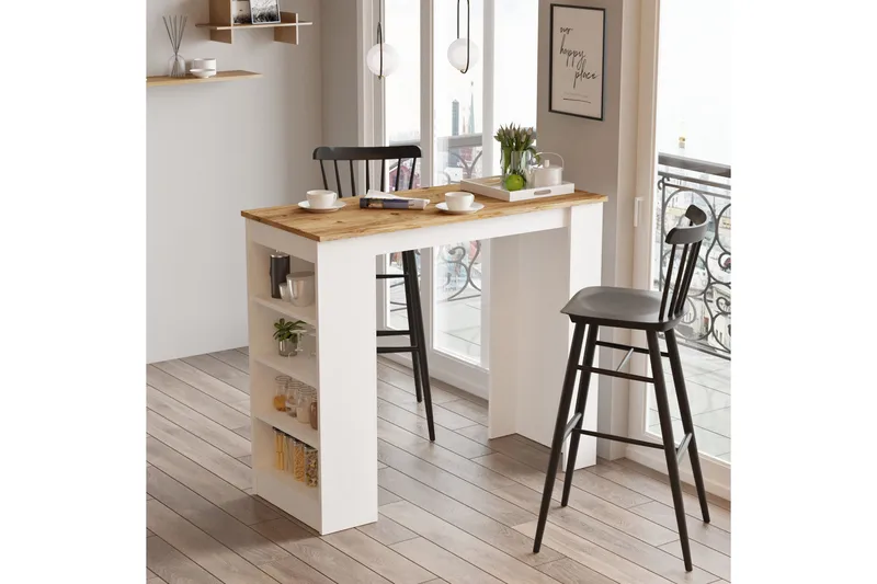 Baaripöytä Spaarndam 120 cm - Luonnonväri/Valkoinen - Huonekalut - Pöytä & ruokailuryhmä - Baaripöytä