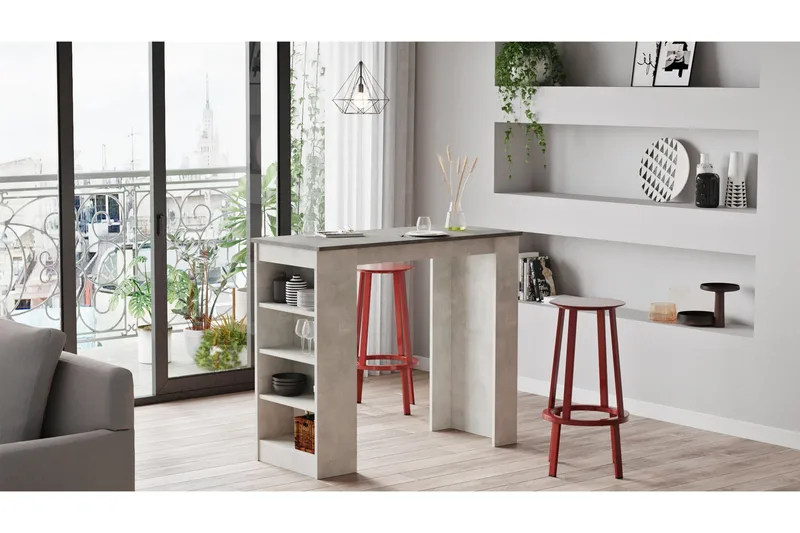 Baaripöytä Speearndam 120 cm - Harmaa/Luonnonväri - Huonekalut - Pöytä & ruokailuryhmä - Baaripöytä