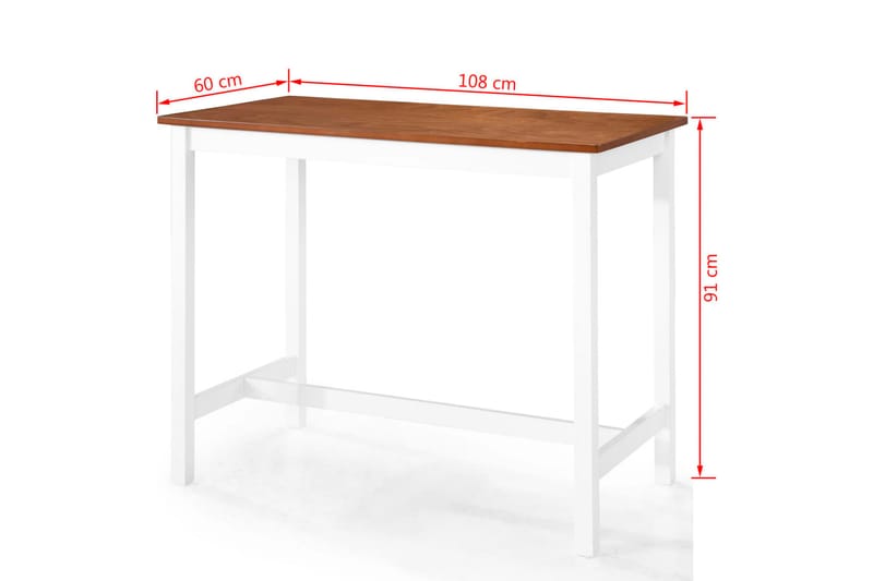 Baaripöytä täyspuu 108x60x91 cm - Ruskea - Huonekalut - Pöytä & ruokailuryhmä - Baaripöytä