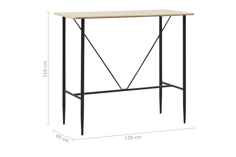 Baaripöytä tammi 120x60x110 cm MDF - Ruskea - Huonekalut - Pöytä & ruokailuryhmä - Baaripöytä