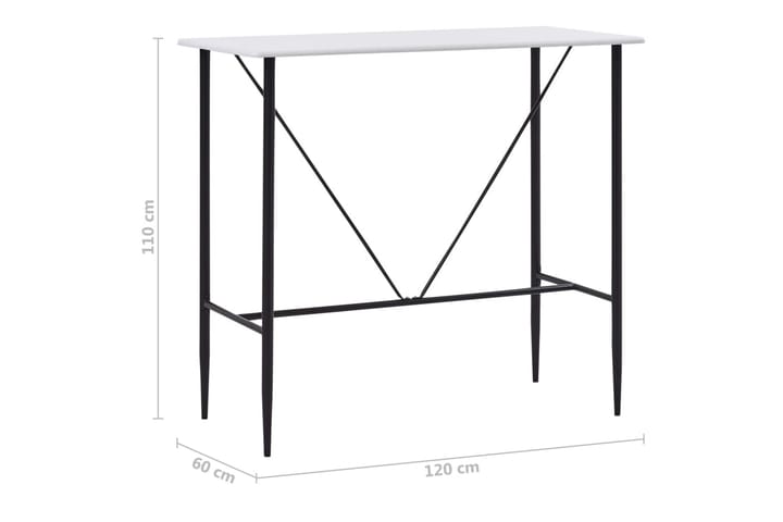Baaripöytä valkoinen 120x60x110 cm MDF - Valkoinen - Baaripöytä