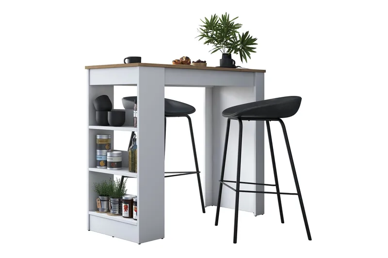 Iwao Baaripöytä 50 × 120 cm Ruskea/Valkoinen - Hanah Home - Huonekalut - Pöytä & ruokailuryhmä - Baaripöytä