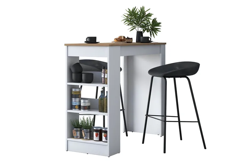 Iwao Baaripöytä 50 × 120 cm Ruskea/Valkoinen - Hanah Home - Huonekalut - Pöytä & ruokailuryhmä - Baaripöytä